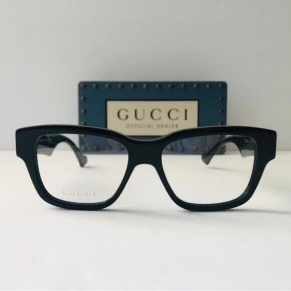 New - GUCCI GG1428O 001 square Gucci optical comes in a shiny black frame - Picture 13 of 13